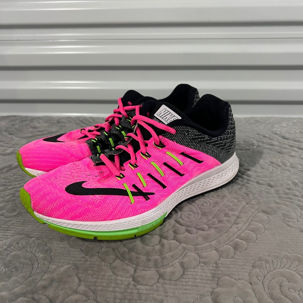 Nike Air Zoom Elite 8 Womens 9.5 Running Shoes Pink Black Volt gym CrossFit